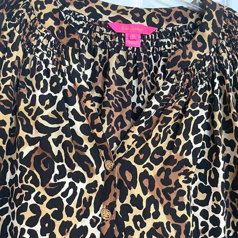 Lilly Pulitzer XL ELSA 100% Silk Blouse Top My Fa… - image 3