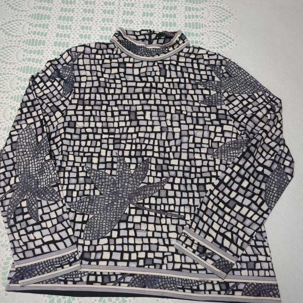 LEONARD Mosaic Pattern Long Sleeve Shirt - image 1