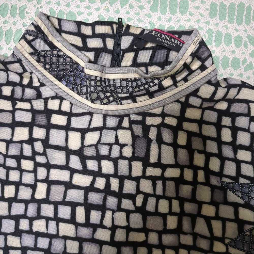 LEONARD Mosaic Pattern Long Sleeve Shirt - image 2