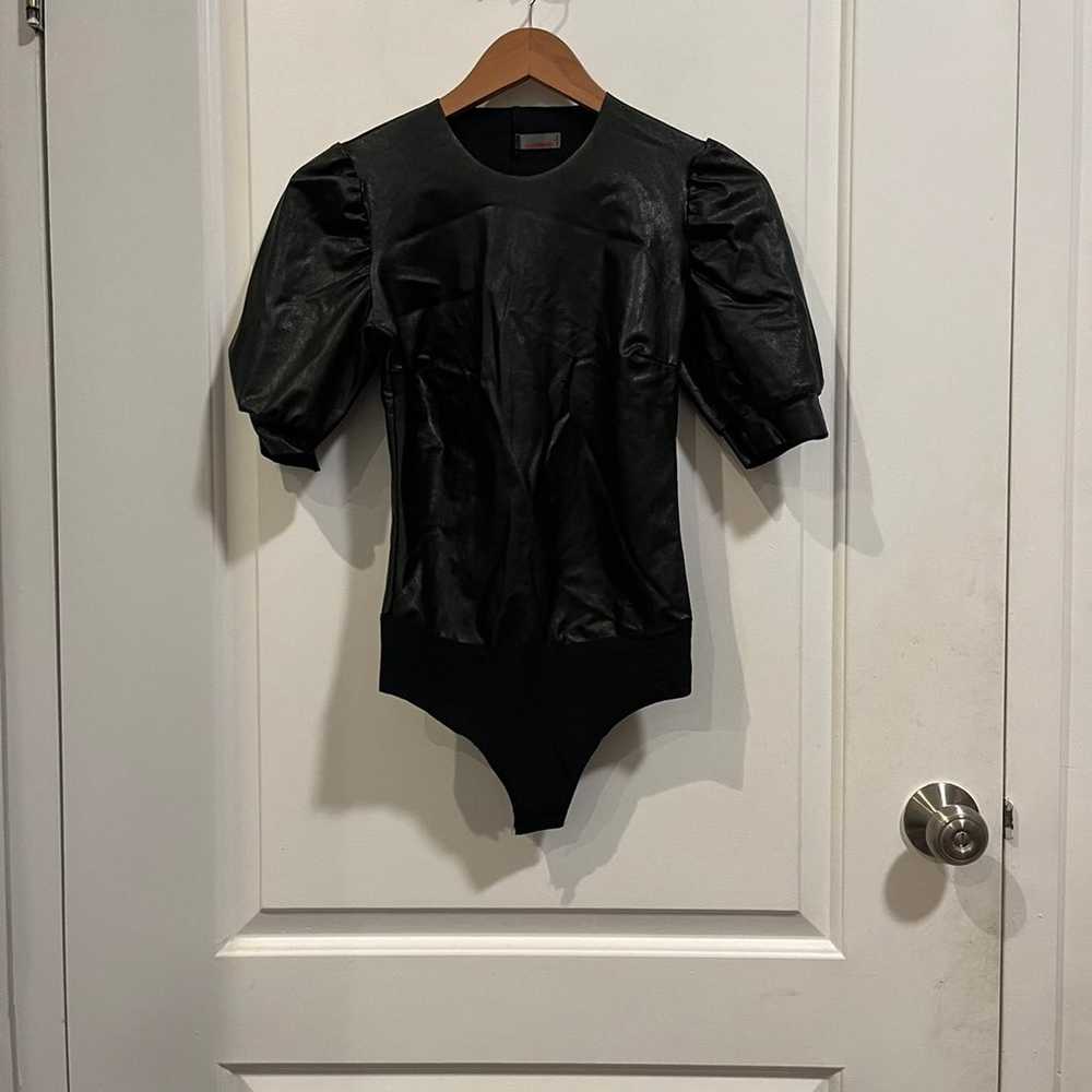 Commando Puff-Sleeve Faux Leather Bodysuit - image 3