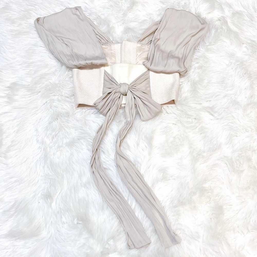 FUMIE = TANAKA Gathered Ribbon Bustier White - image 4