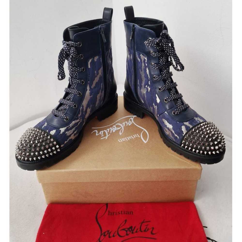 Christian Louboutin Ts Croc leather biker boots - image 10