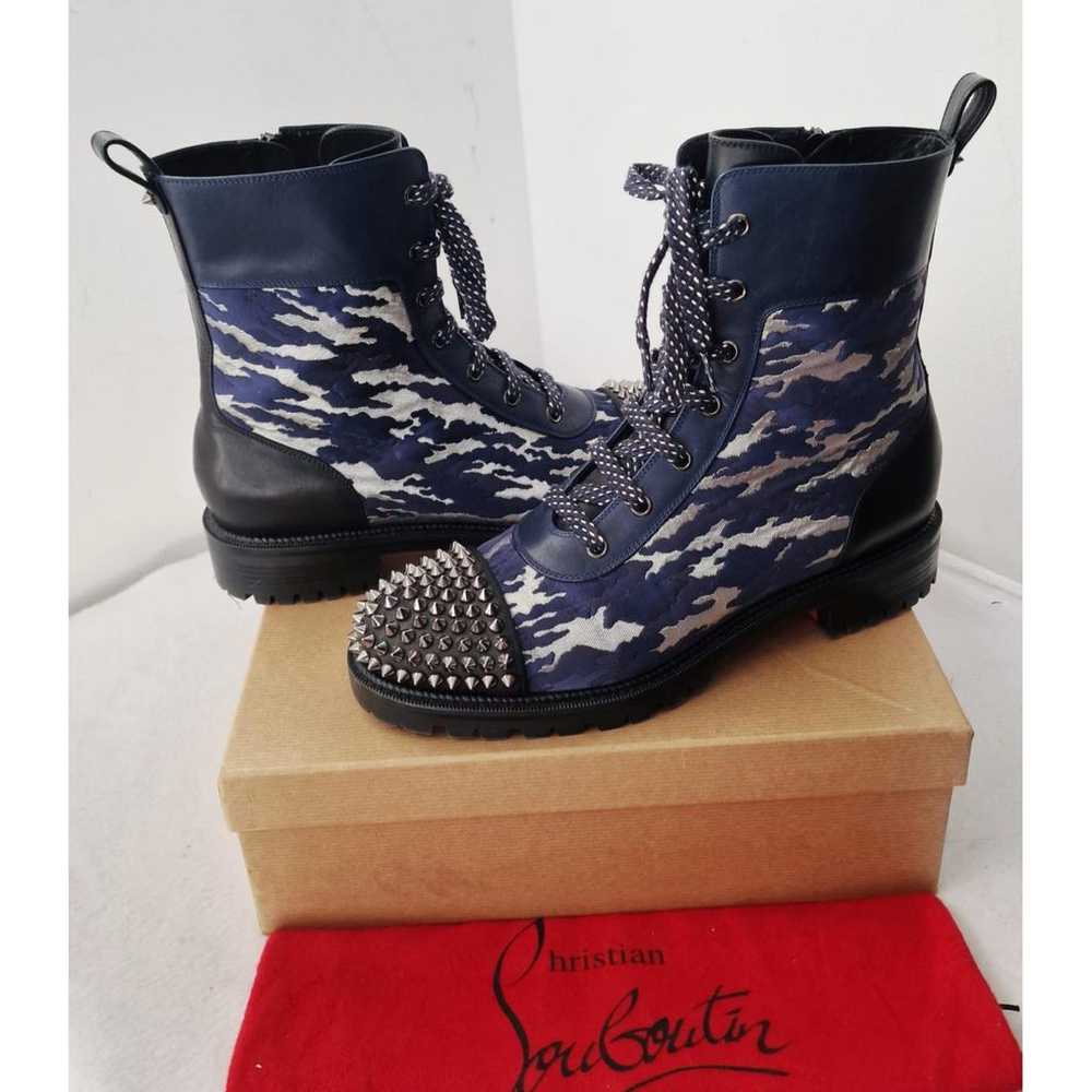 Christian Louboutin Ts Croc leather biker boots - image 2