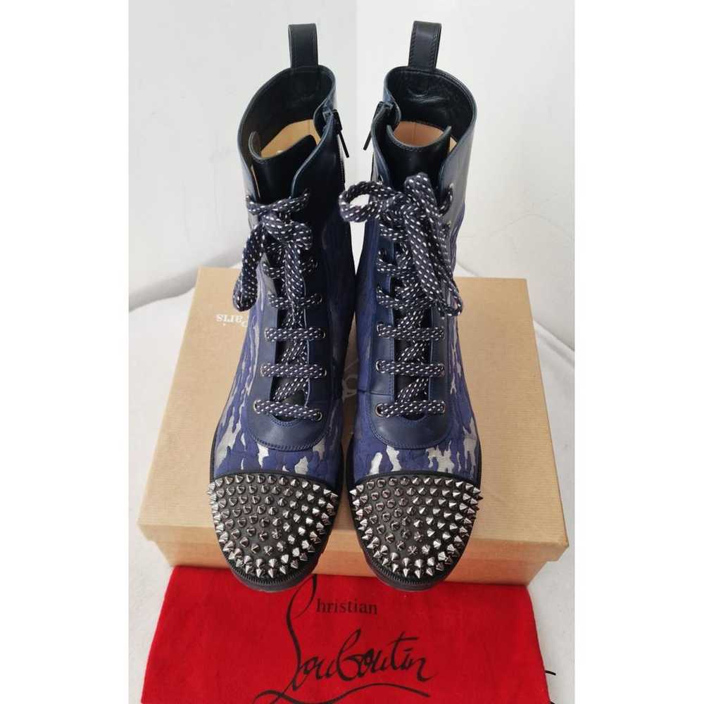 Christian Louboutin Ts Croc leather biker boots - image 3