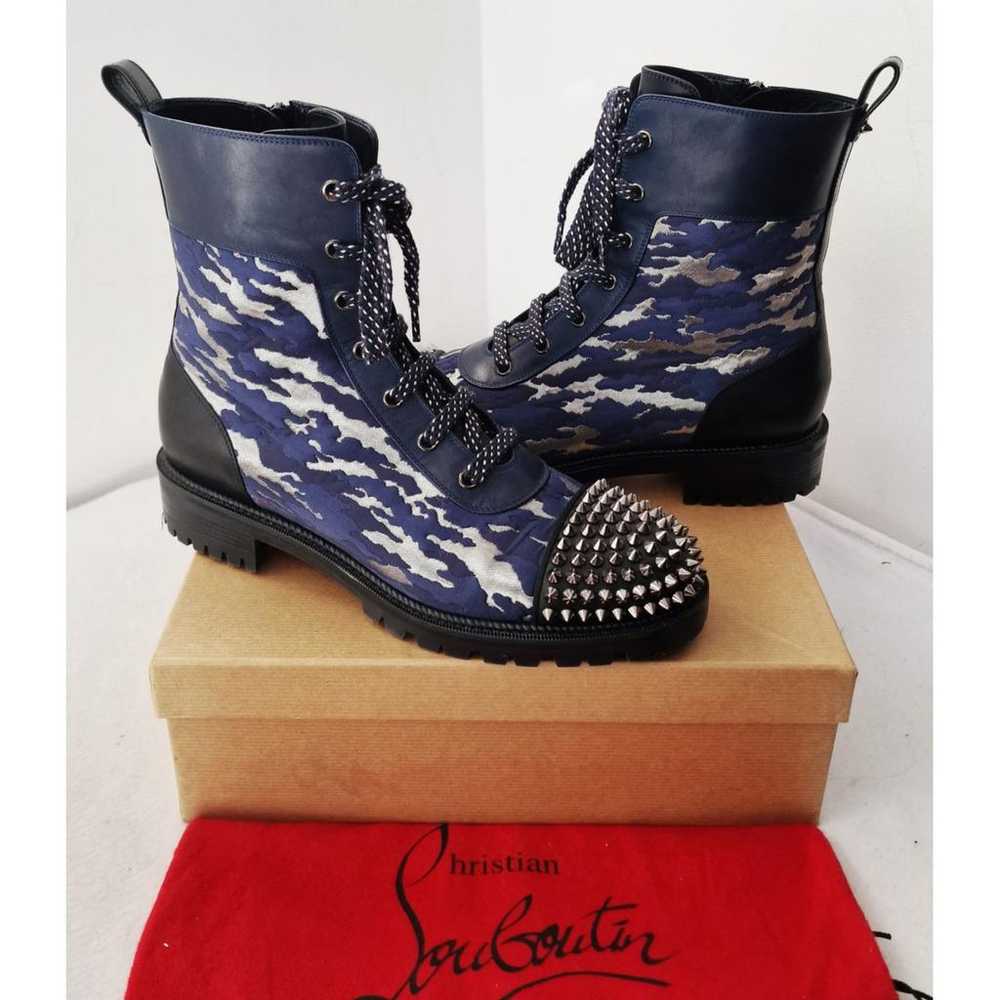 Christian Louboutin Ts Croc leather biker boots - image 6