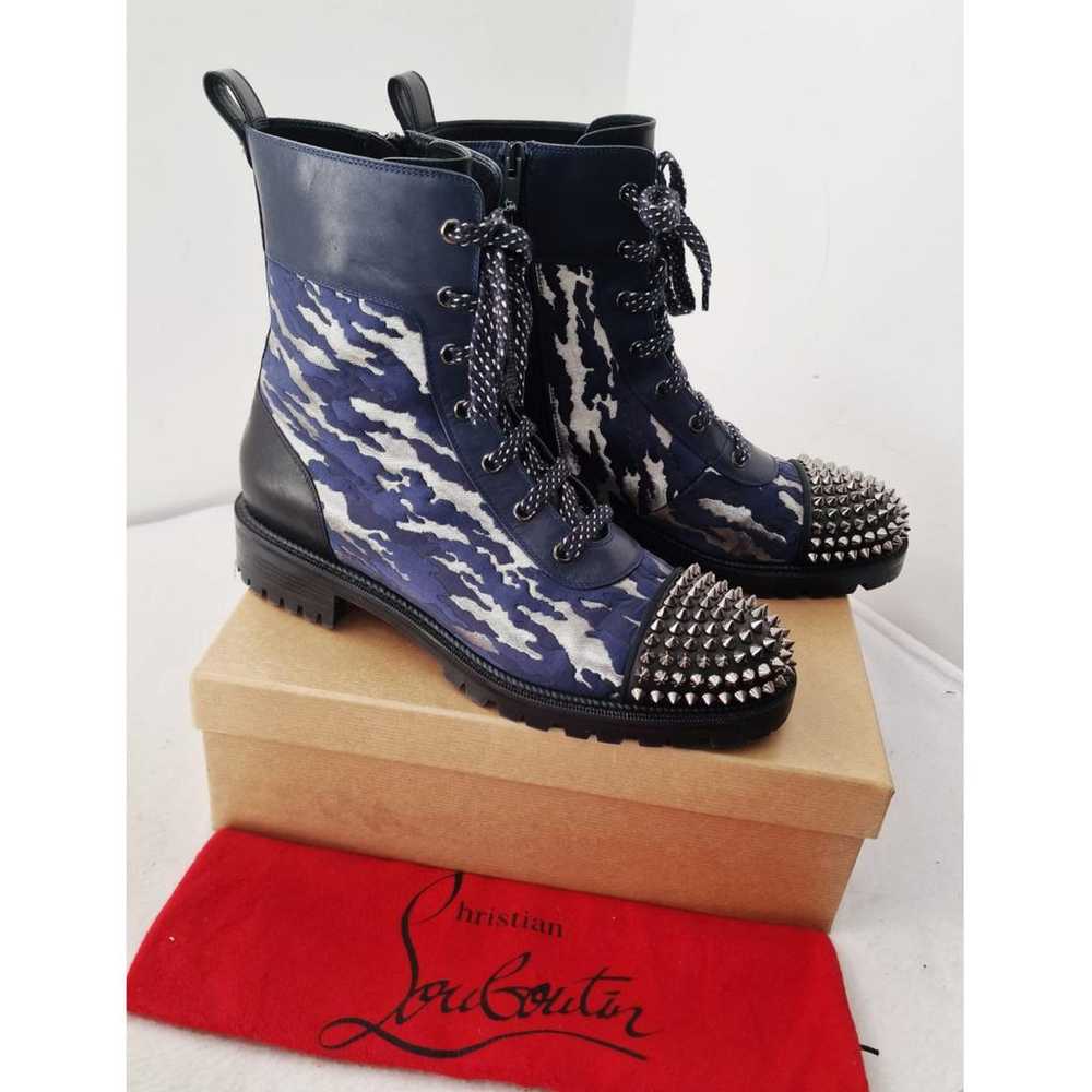 Christian Louboutin Ts Croc leather biker boots - image 8