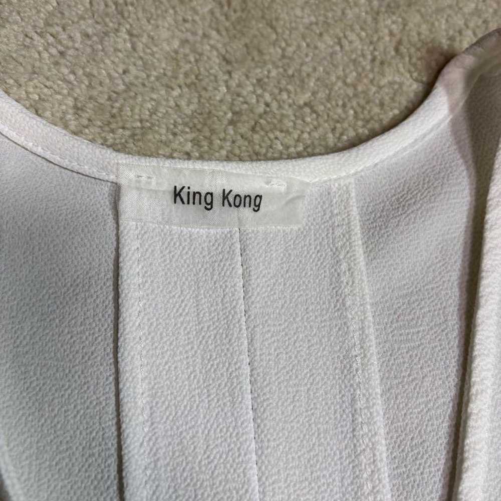 King Kong White Long-Sleeved V-Neck Shirt - image 2