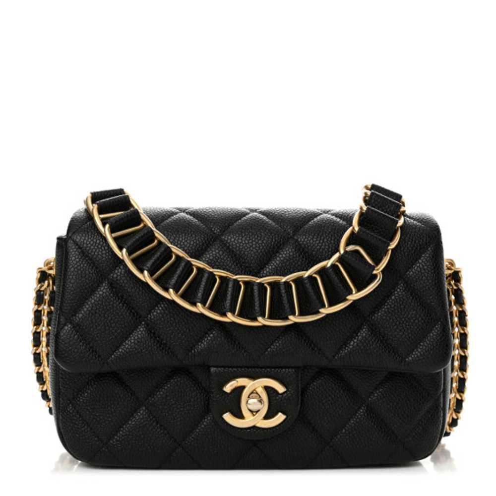 CHANEL Caviar Quilted Chain Soul Flap Black - image 1