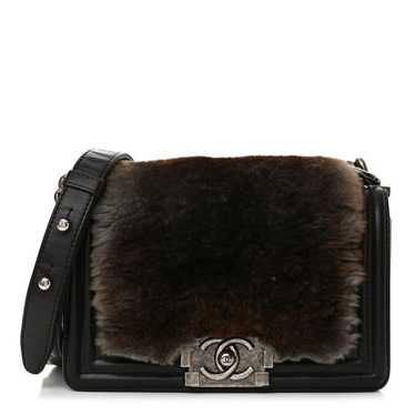 CHANEL Orylag Rabbit Fur Calfskin Small Boy Flap B