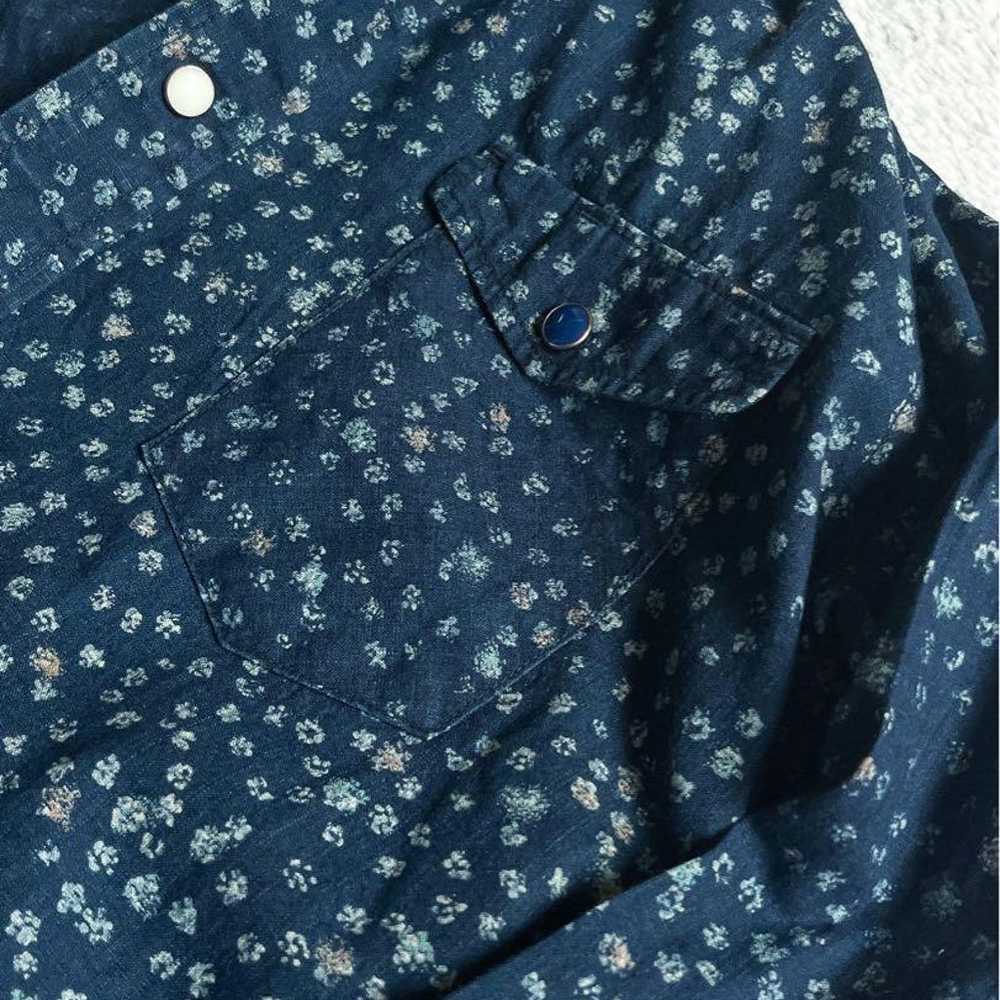 【45R】45rpm 100% Cotton Indigo Basic Shirt with Sm… - image 5