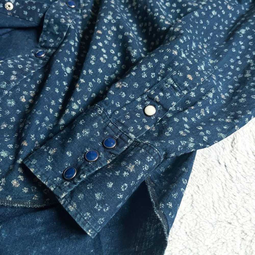 【45R】45rpm 100% Cotton Indigo Basic Shirt with Sm… - image 6