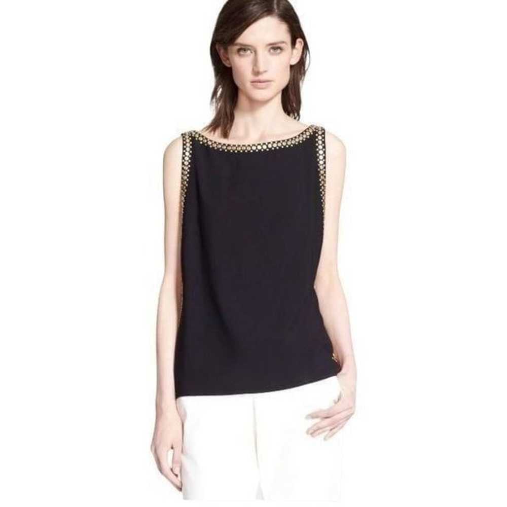 Tamara Mellon Black Sleeveless Golden Metallic St… - image 1