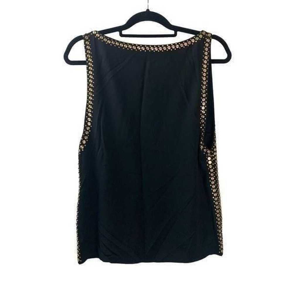 Tamara Mellon Black Sleeveless Golden Metallic St… - image 3