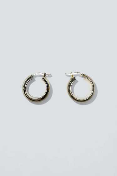 Vintage Wide Curve Hoop Earrings - Sterling Silver