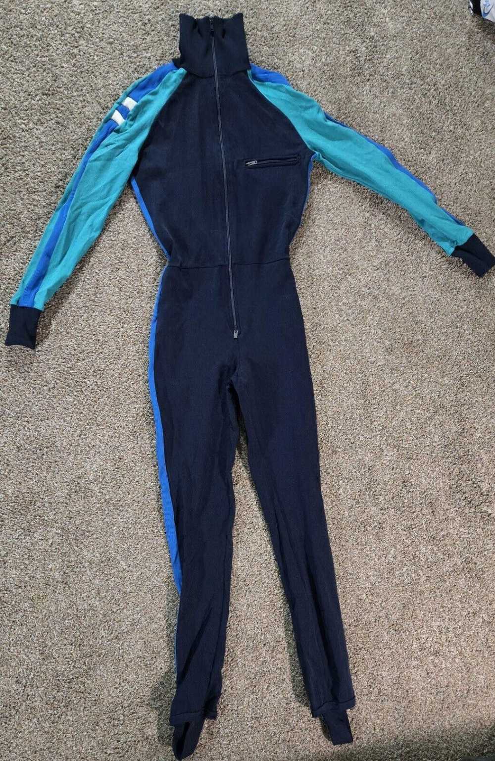 Odlo Vintage Odlo Ski Suit Navy Teal Blue White M… - image 1