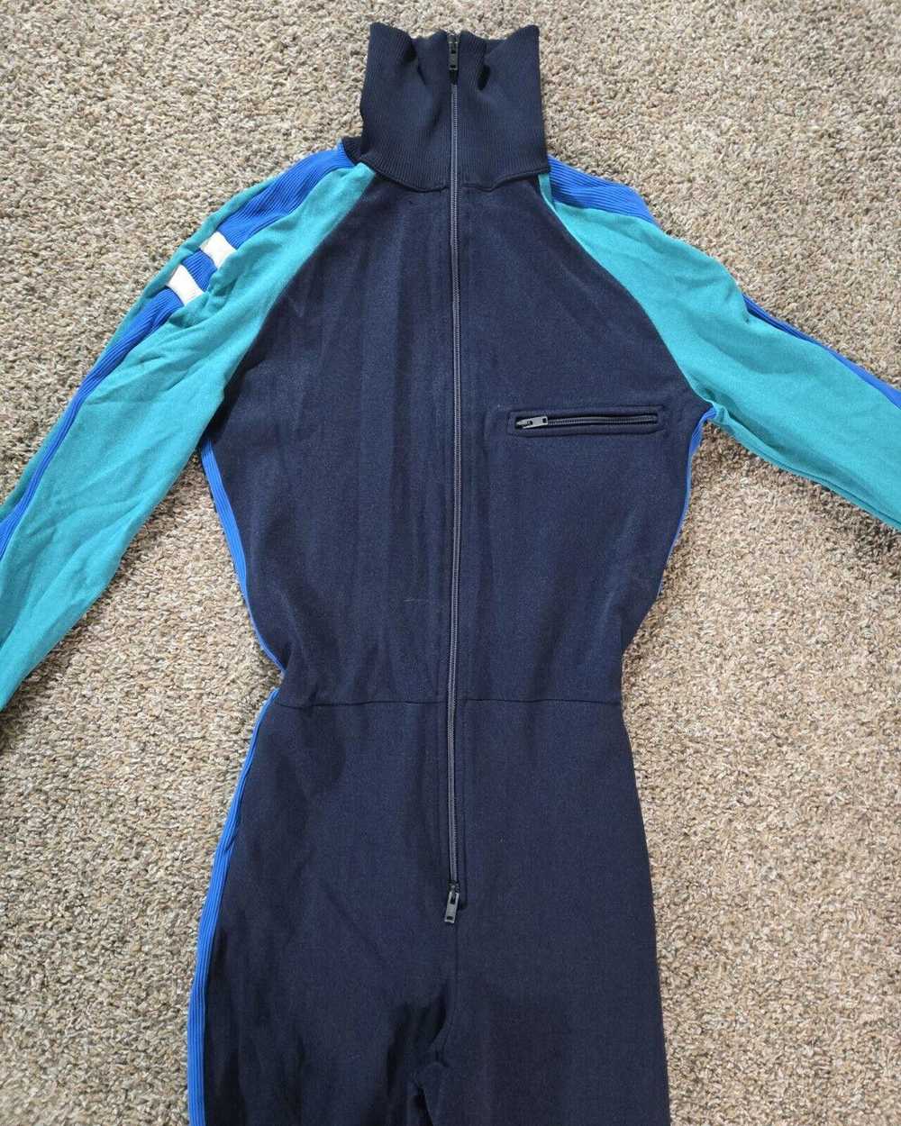 Odlo Vintage Odlo Ski Suit Navy Teal Blue White M… - image 3