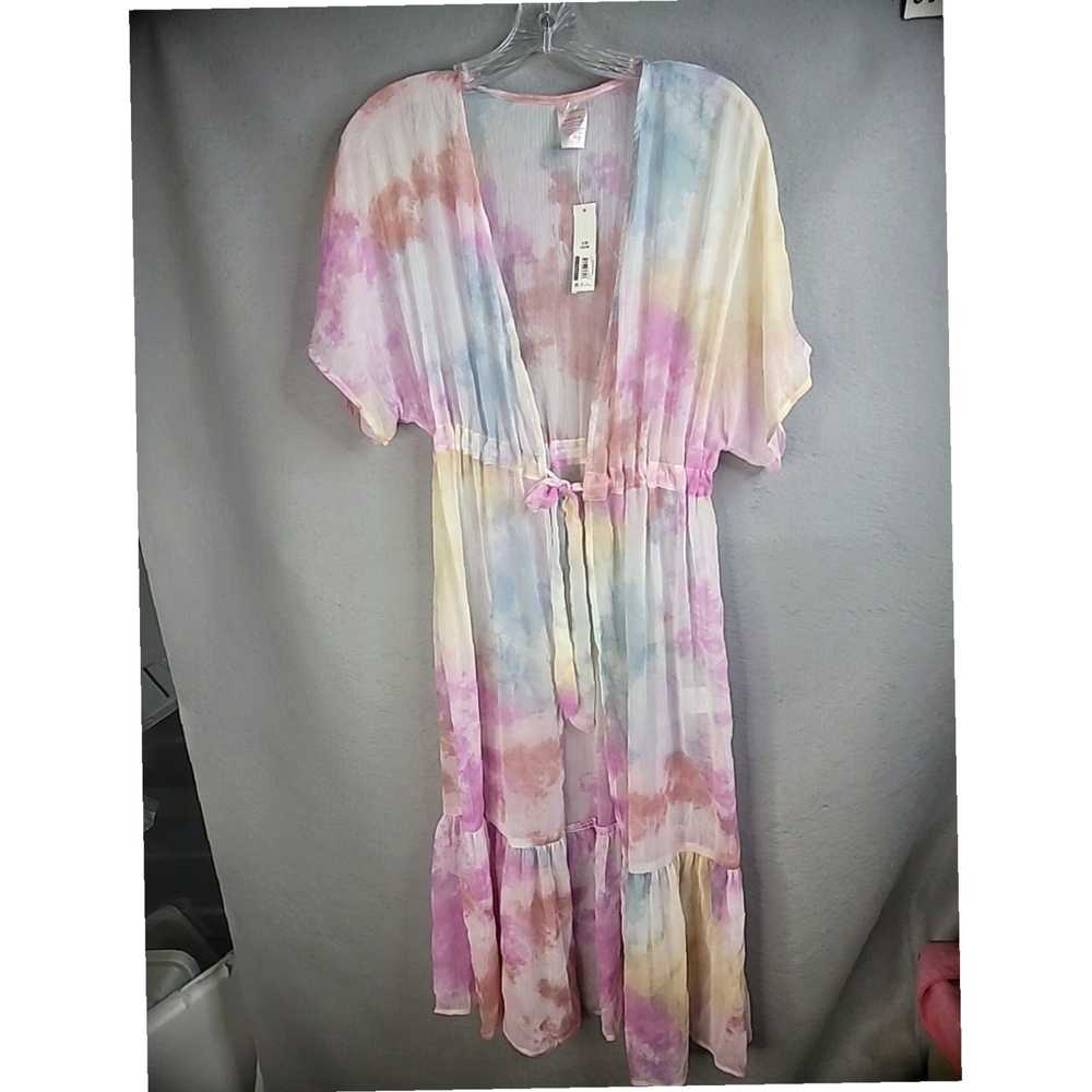 Vintage Soft Pastel Tie Dye Womens Small Kimono T… - image 1