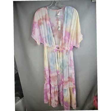 Vintage Soft Pastel Tie Dye Womens Small Kimono T… - image 1