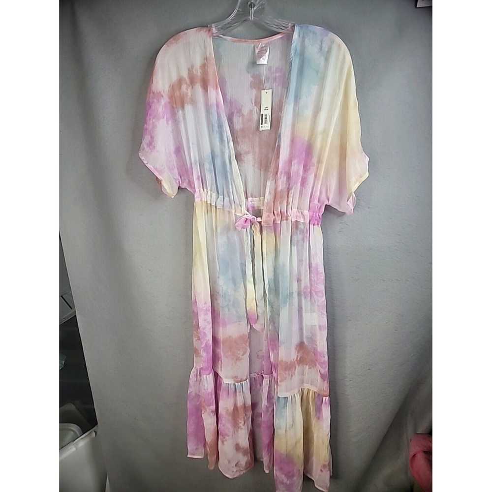 Vintage Soft Pastel Tie Dye Womens Small Kimono T… - image 2