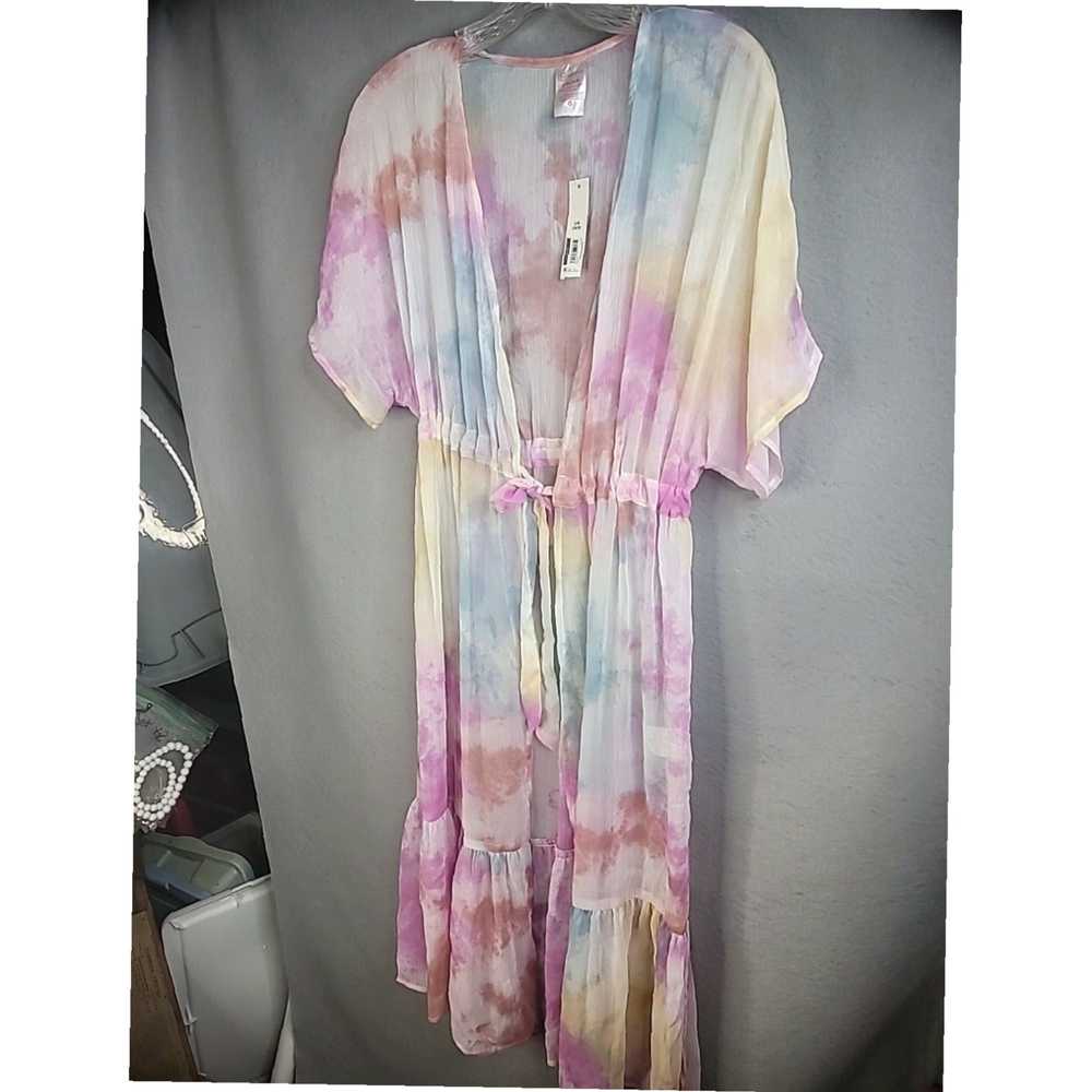 Vintage Soft Pastel Tie Dye Womens Small Kimono T… - image 4