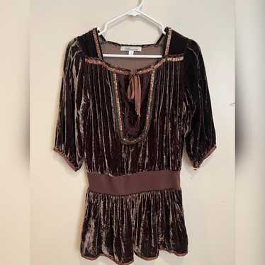 Blumarine Silk Velvet Boho Blouse LIKE NEW - image 1