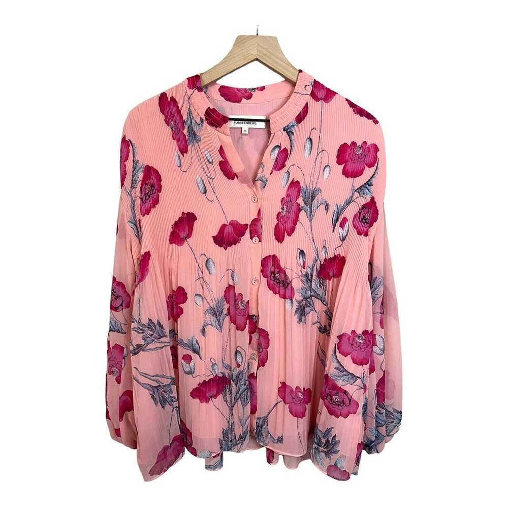 $398 DIANE VON FURSTENBERG Nate Blouse In Poppy S… - image 2