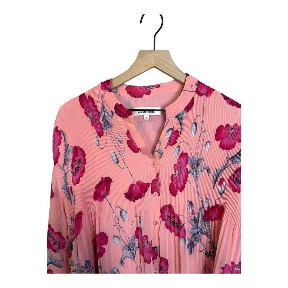 $398 DIANE VON FURSTENBERG Nate Blouse In Poppy S… - image 4