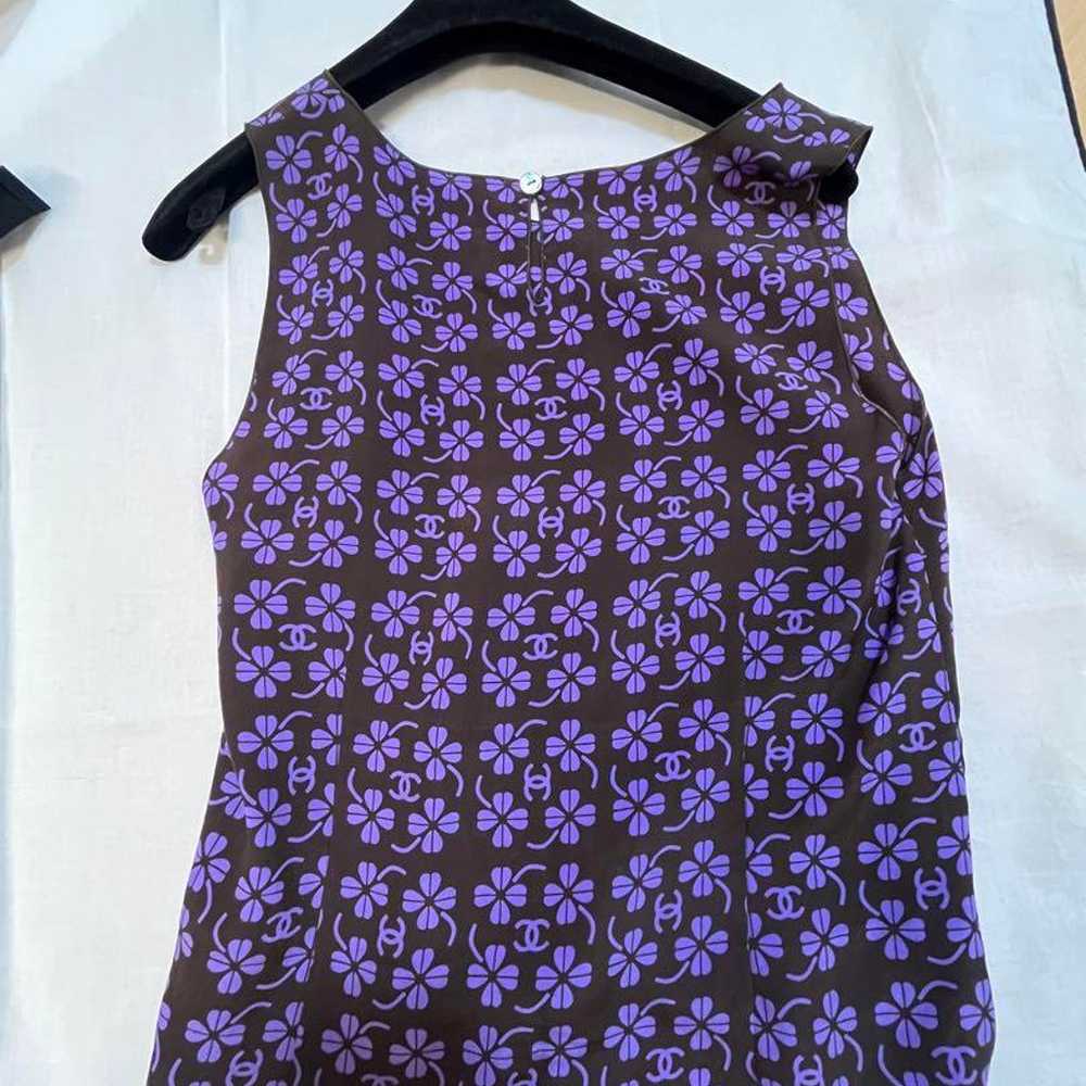 Chanel Vintage Tank Top Dark Brown x Purple - image 2