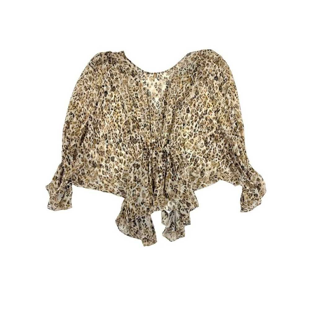 Iro - Sheer Animal Print Blouse in Brown and Cream - image 4