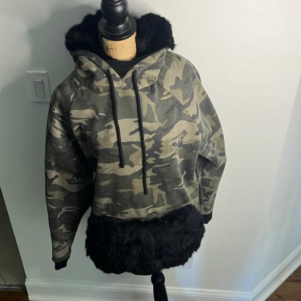 fur lined hoodie - image 1