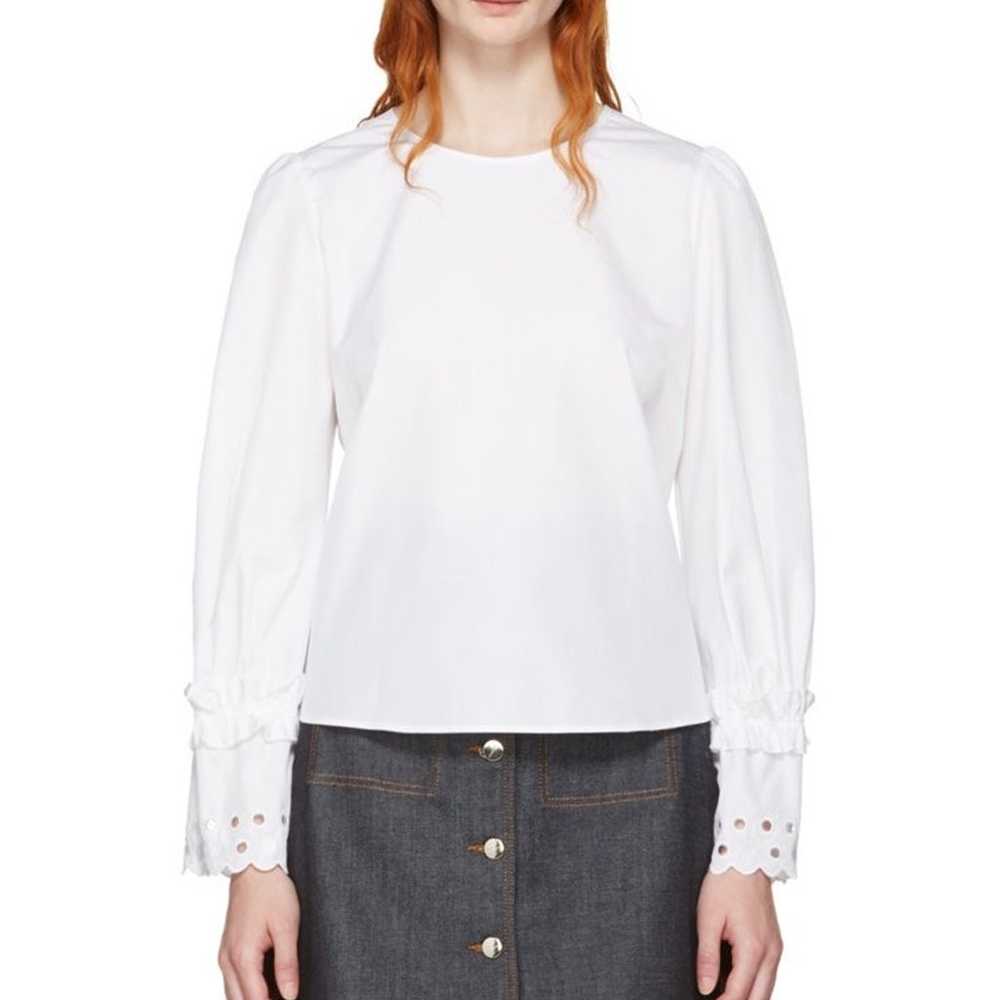 See by Chloé - Puff Sleeve Poplin Shirt - White -… - image 1