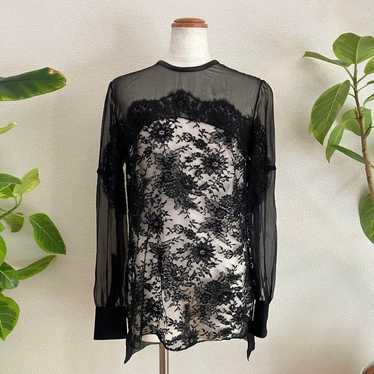 GIVENCHY Black Lace Sheer Blouse ★ M08 - image 1