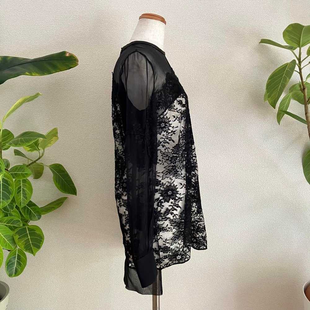 GIVENCHY Black Lace Sheer Blouse ★ M08 - image 2