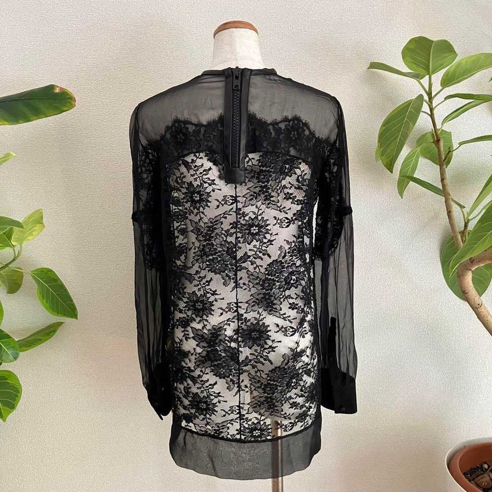 GIVENCHY Black Lace Sheer Blouse ★ M08 - image 3