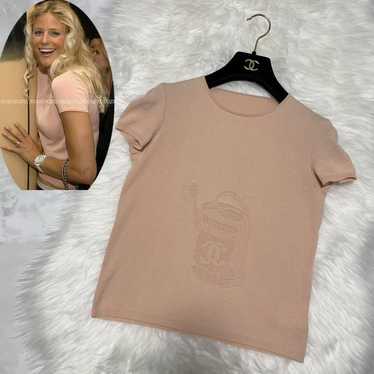 CHANEL Vintage 04P CC Mark Logo Knit T-shirt Top #42 Pink