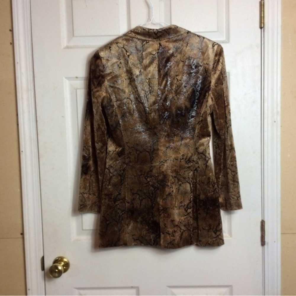 Joseph Ribkoff faux suede snake print brown jacke… - image 6