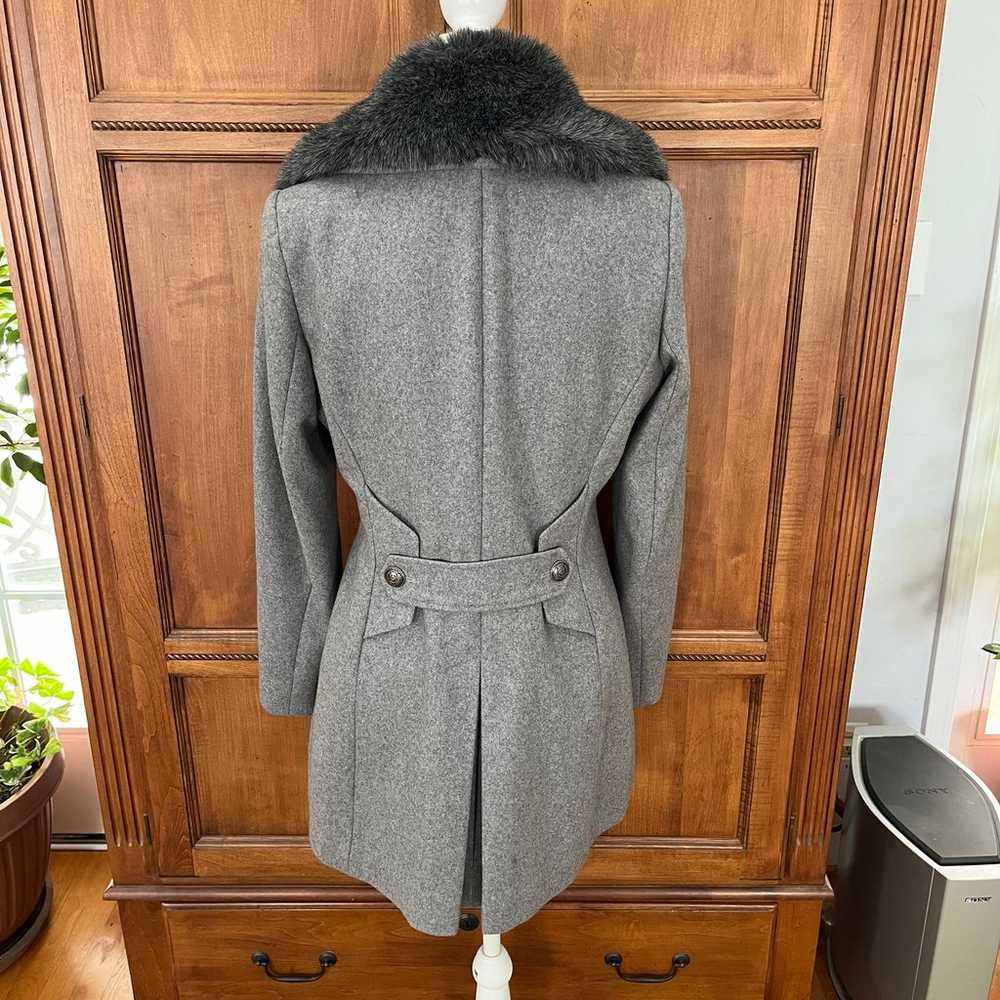 French Connection Wool Blend Faux Fur Collar Coat - image 7