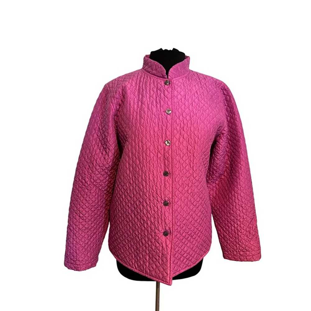 Kiko Comfort 100% Silk pink quilted jacket size S… - image 1