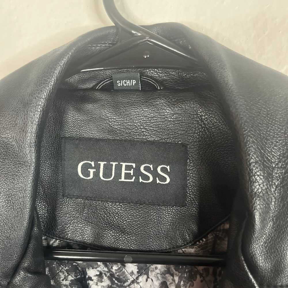 Guess Faux Leather black Moto Jacket -Sz S - image 3