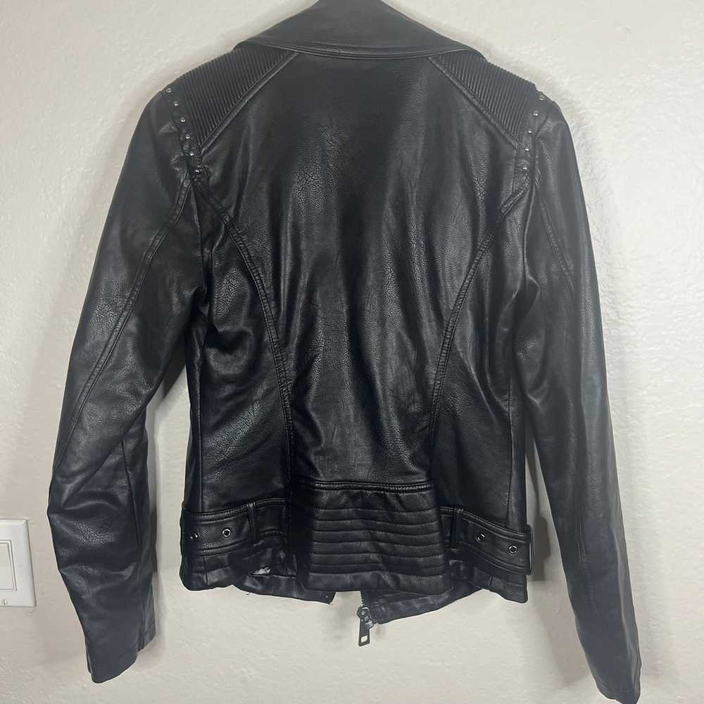 Guess Faux Leather black Moto Jacket -Sz S - image 4