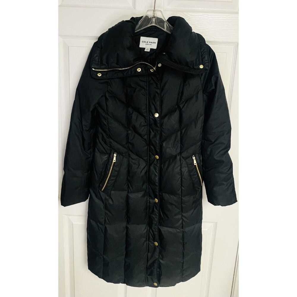 Cole Haan Box-Quilt Down Puffer Coat Black Small … - image 1