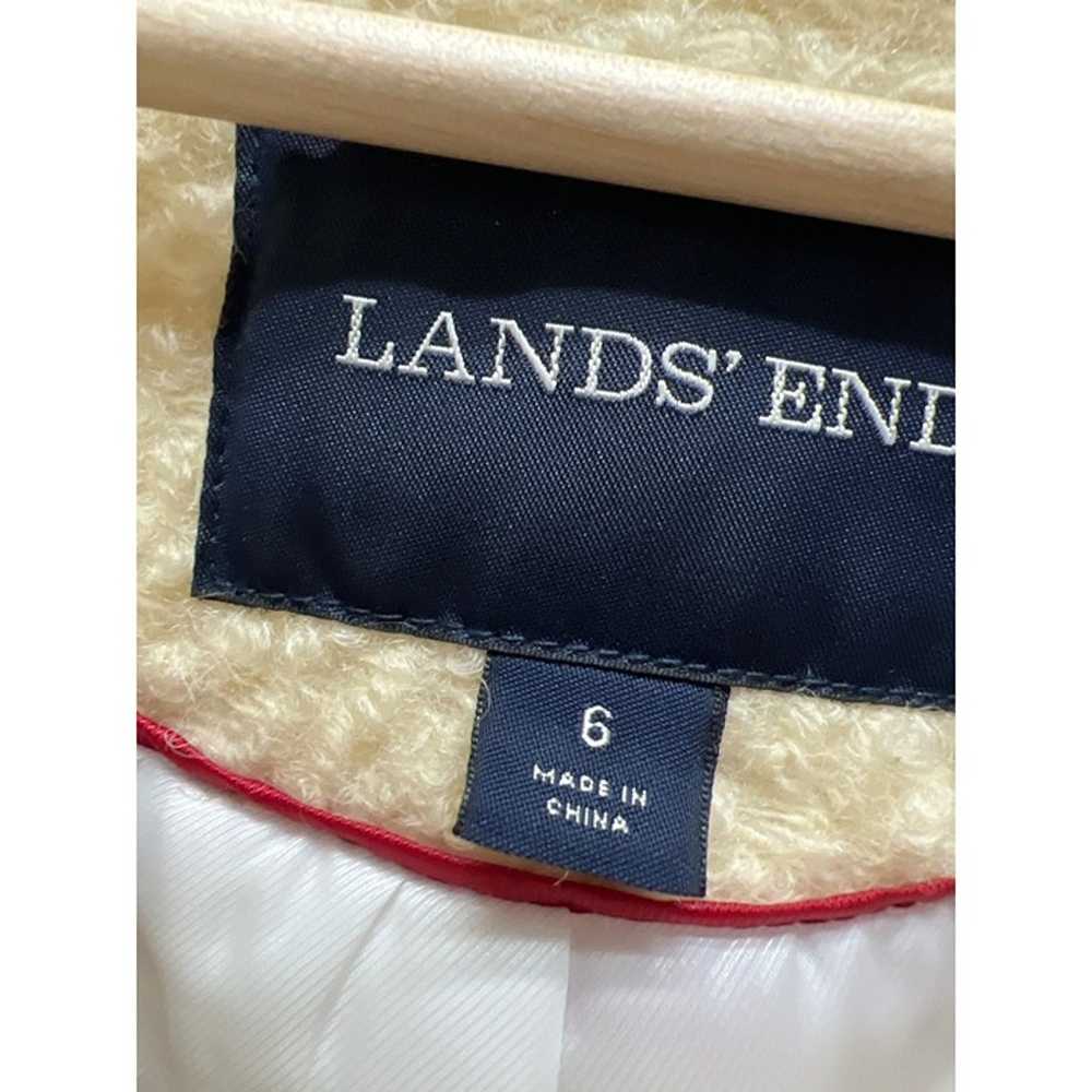 Lands' End Ivory Off White Wool Blend Pea Coat - image 4