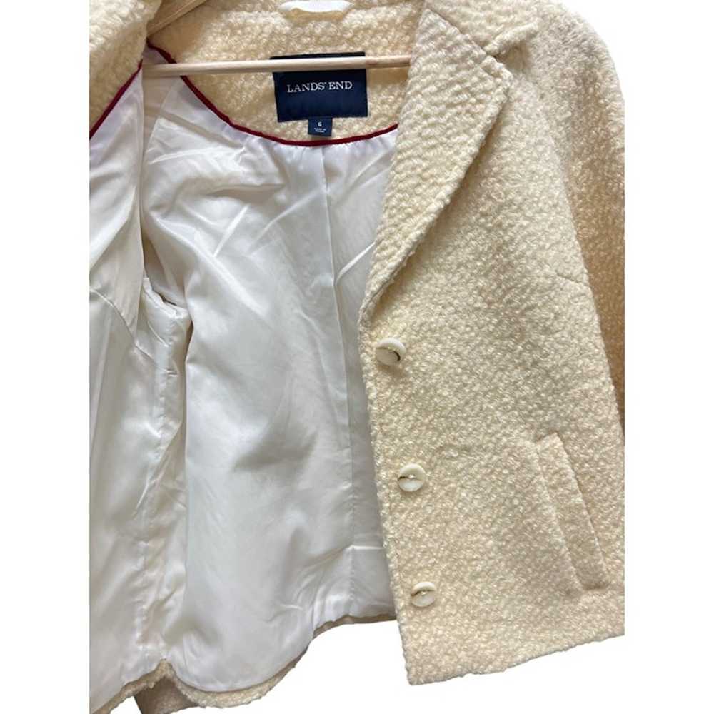 Lands' End Ivory Off White Wool Blend Pea Coat - image 6