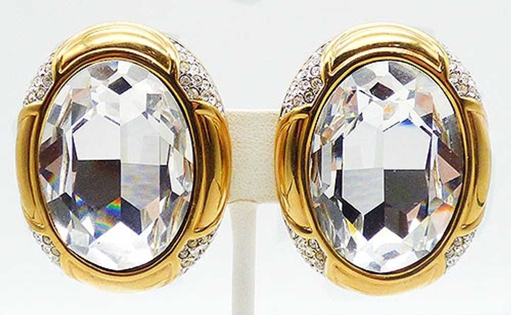 Swarovski Oval Crystal Statement Earrings - image 2