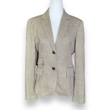 J. Crew Schoolboy Blazer Jacket Tan Herringbone Tw