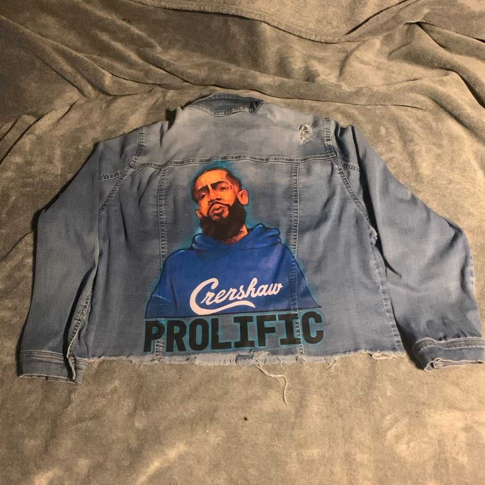 Black Label Nipsey Hussle Jean Jacket - image 4