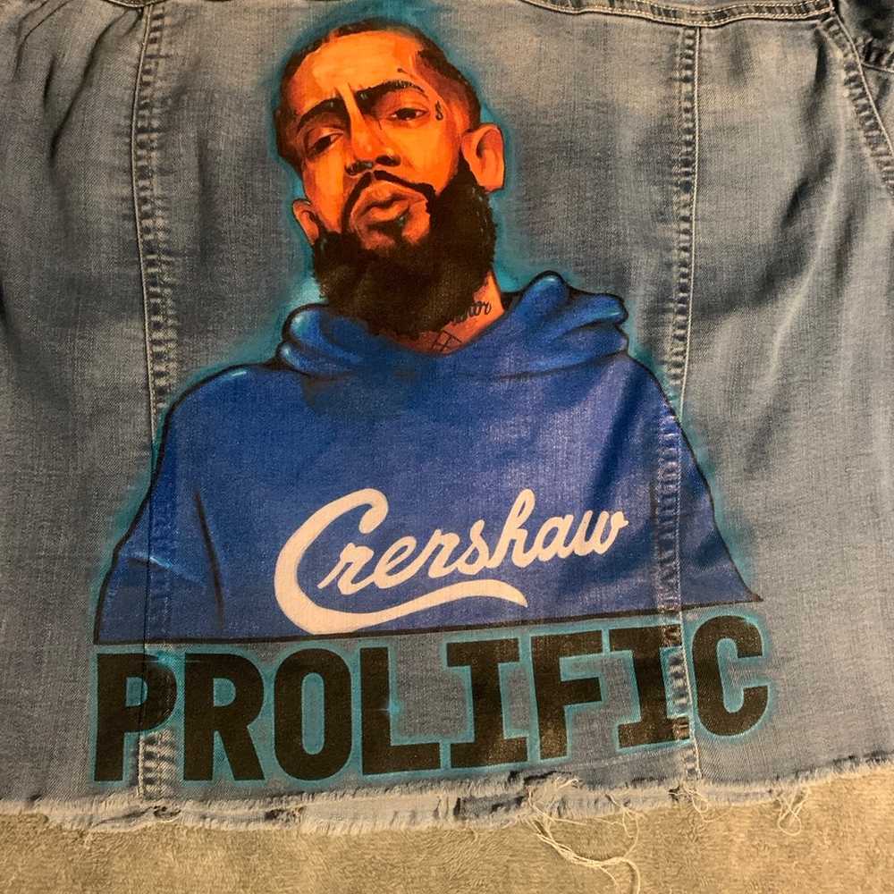 Black Label Nipsey Hussle Jean Jacket - image 5