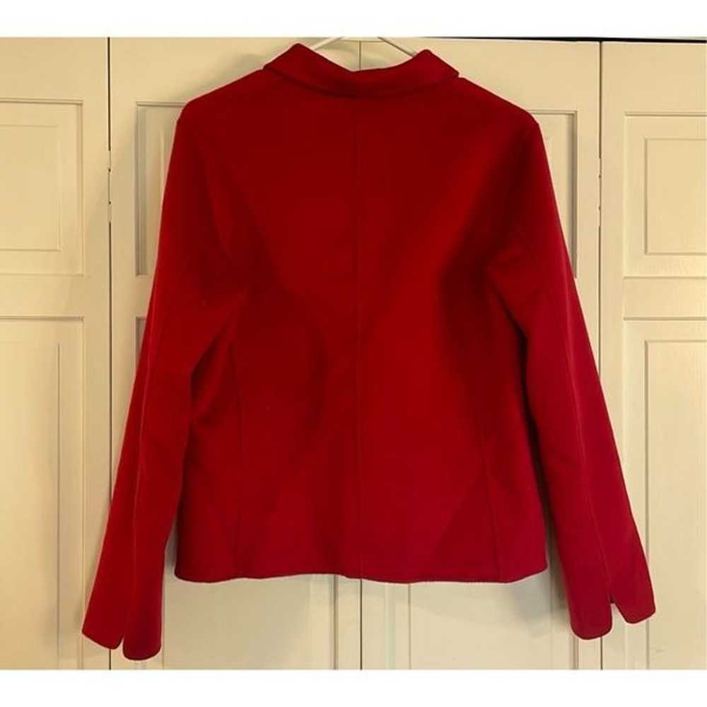 Pendleton 100% Merino Wool red blazer jacket small - image 11