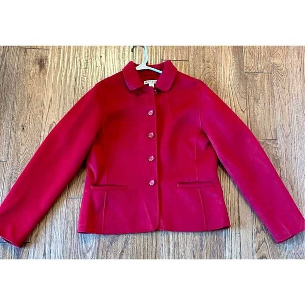 Pendleton 100% Merino Wool red blazer jacket small - image 2