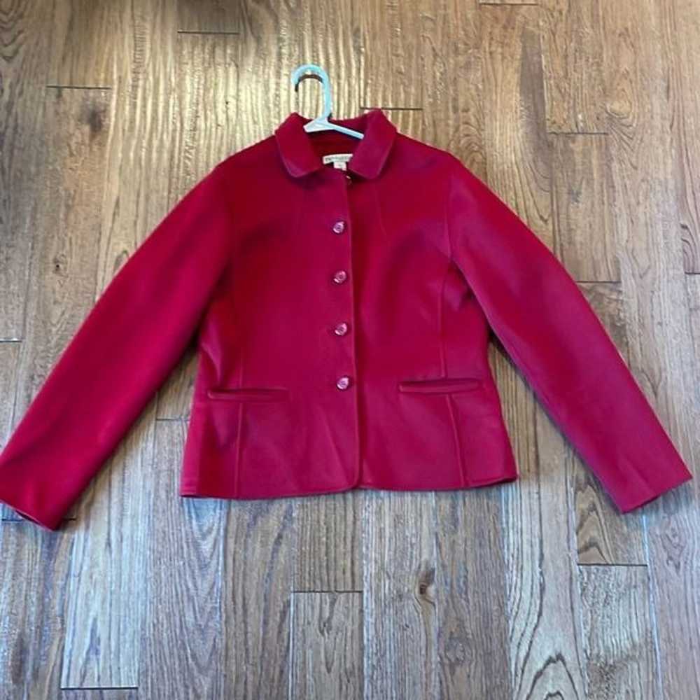 Pendleton 100% Merino Wool red blazer jacket small - image 7